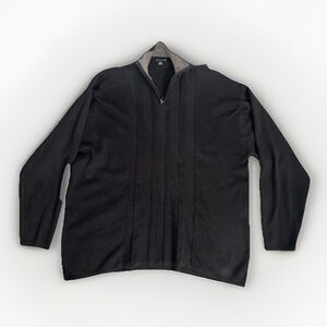 Visivo Men’s 3X Quarter Zip Black Sweater Cotton Blend